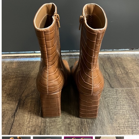 Forever 21 Faux croc boots squared toe Size 8.5 - Picture 3 of 4
